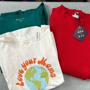 4X Womens Bundle Sweater and 2 tees